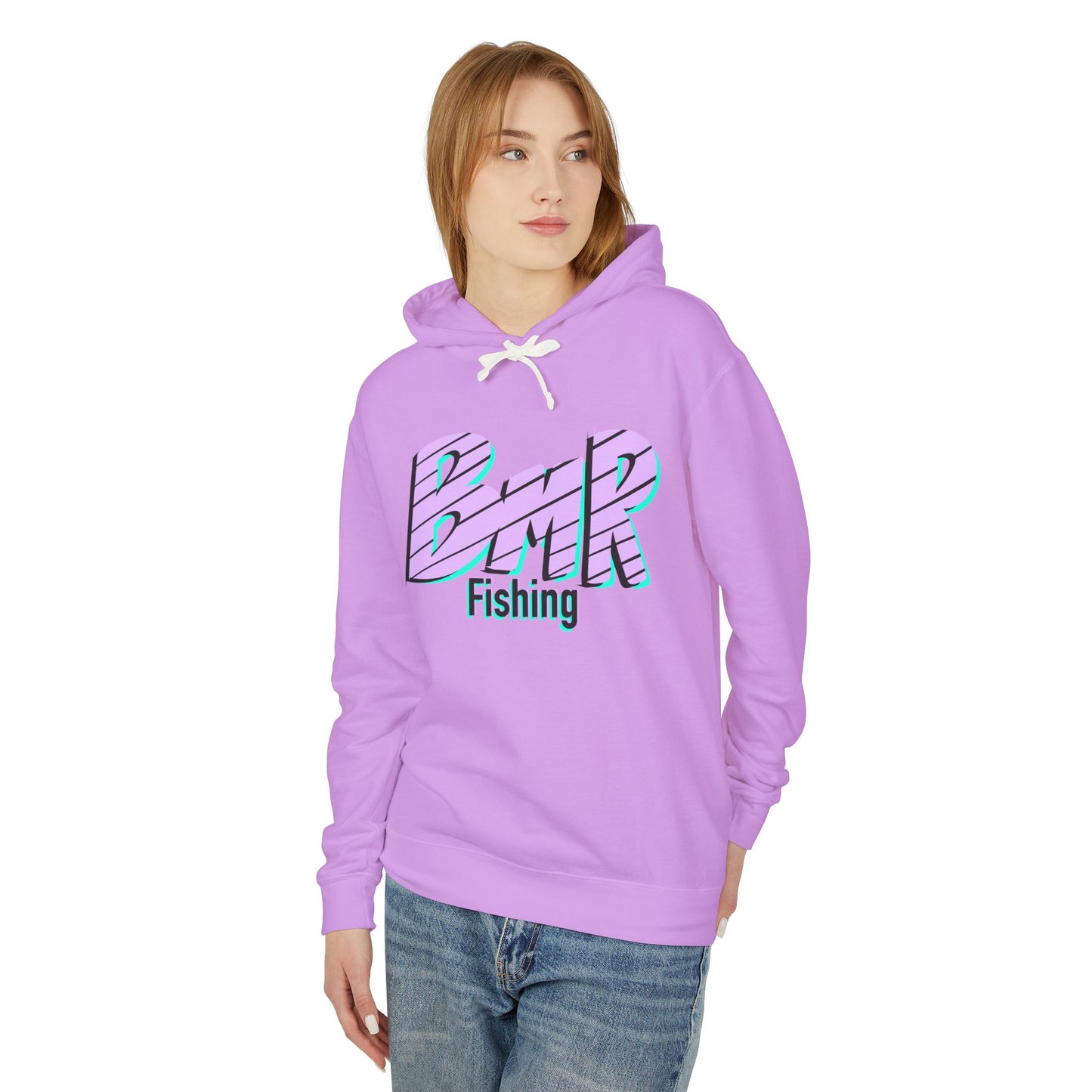 BMR Fishing Hoodie — Retro Script Front & Back Big Fish Graphic