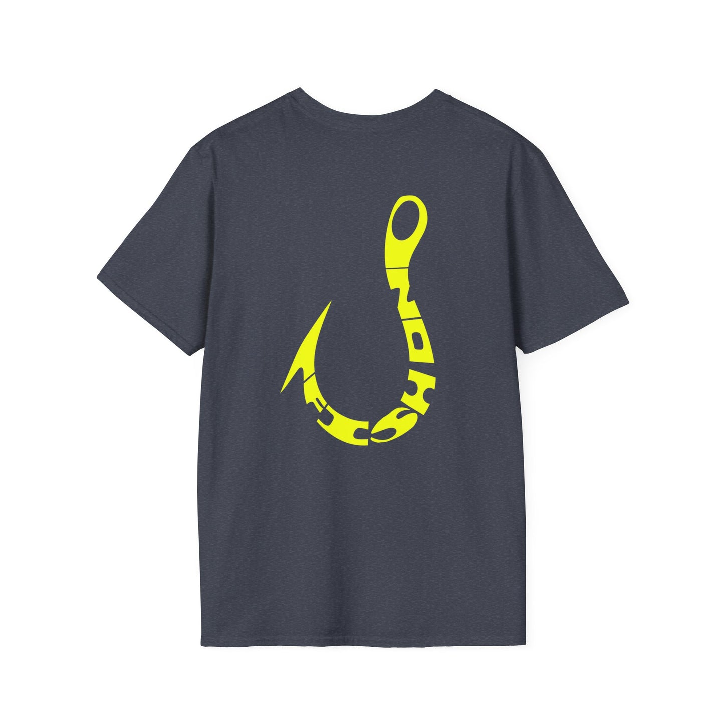 Fishing Hook Graphic T-Shirt — Neon Yellow Angler Tee