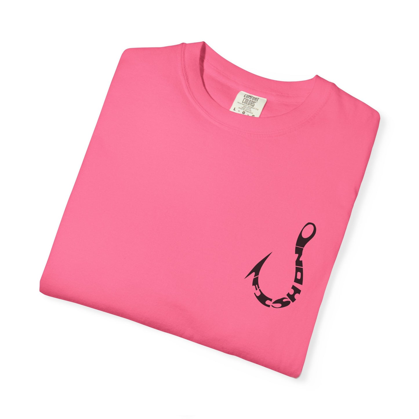 Fishing Hook Graphic T-Shirt — Bold Back Logo & Small Front Pocket Hook