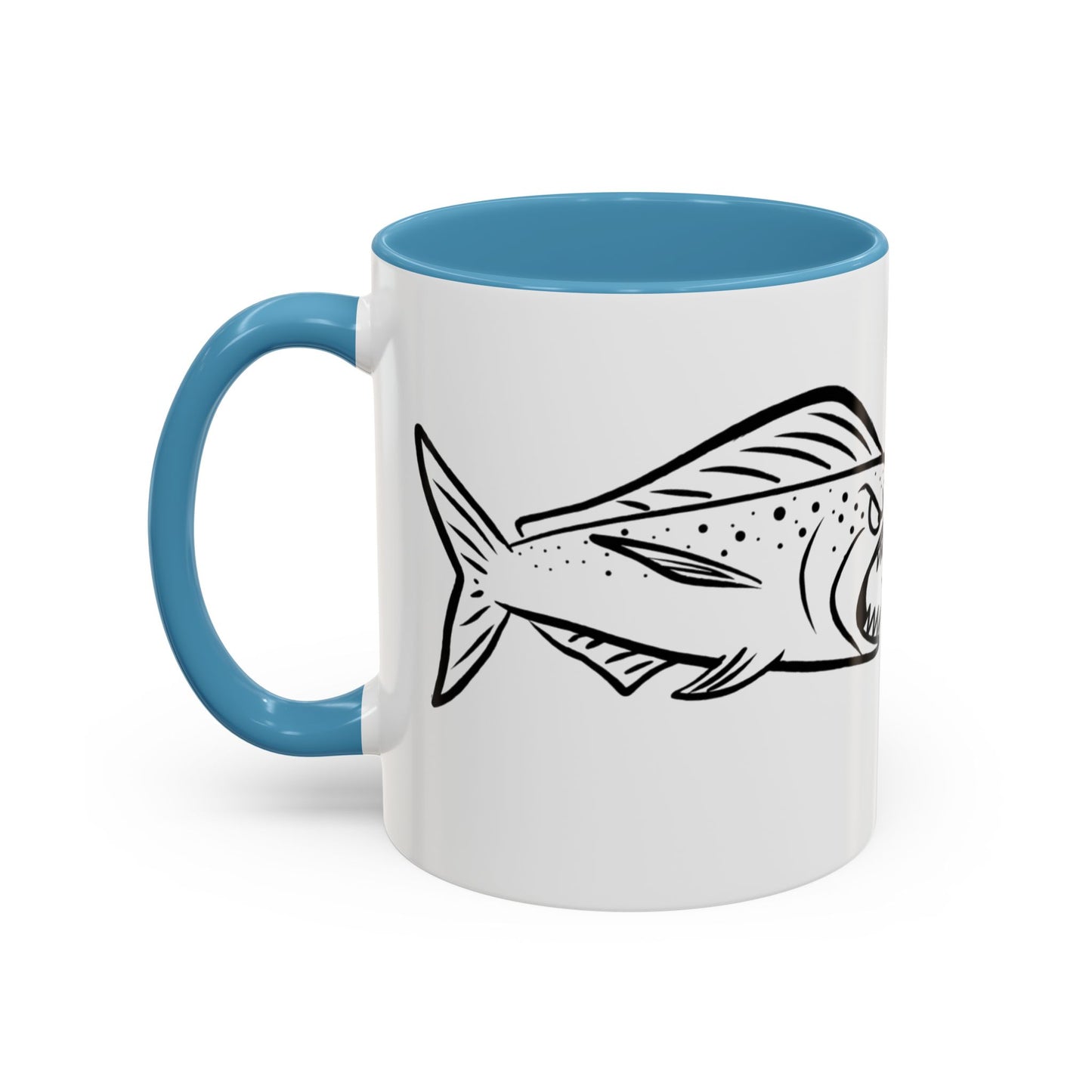 Predator & Prey Coffee Mug — Fish School Design Accent Mug (11/15oz)