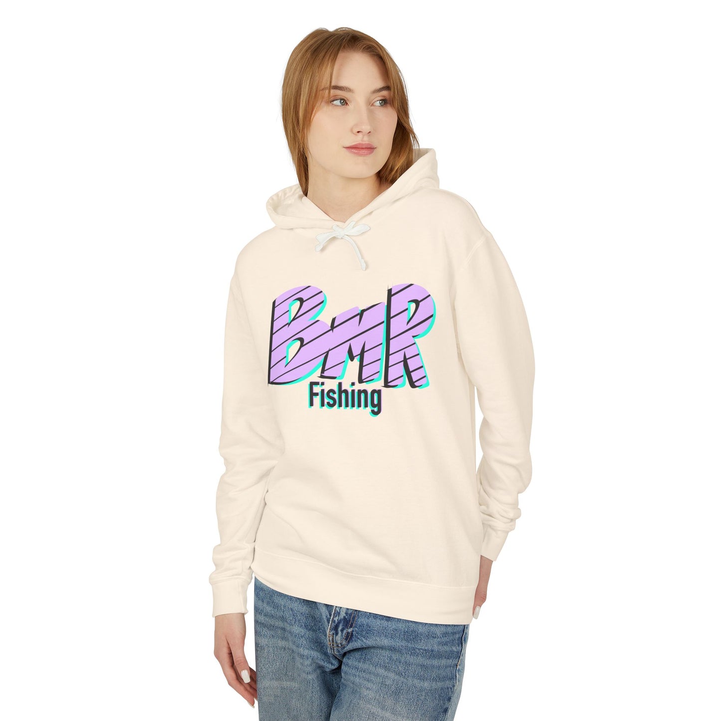 BMR Fishing Hoodie — Retro Script Front & Back Big Fish Graphic
