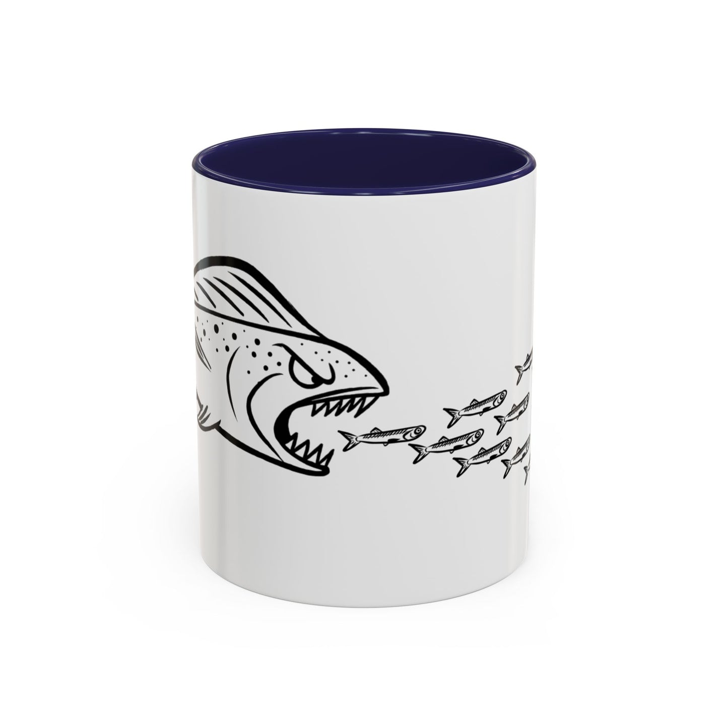 Predator & Prey Coffee Mug — Fish School Design Accent Mug (11/15oz)