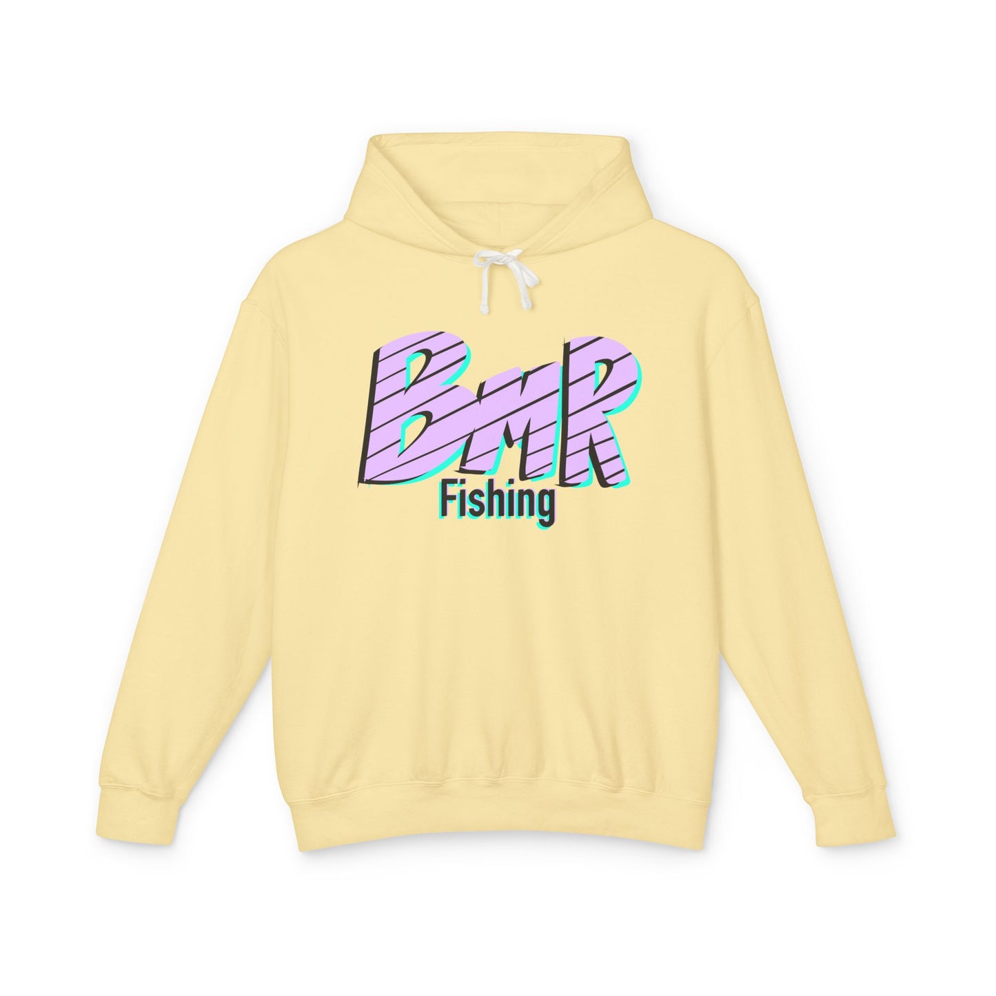 BMR Fishing Hoodie — Retro Script Front & Back Big Fish Graphic