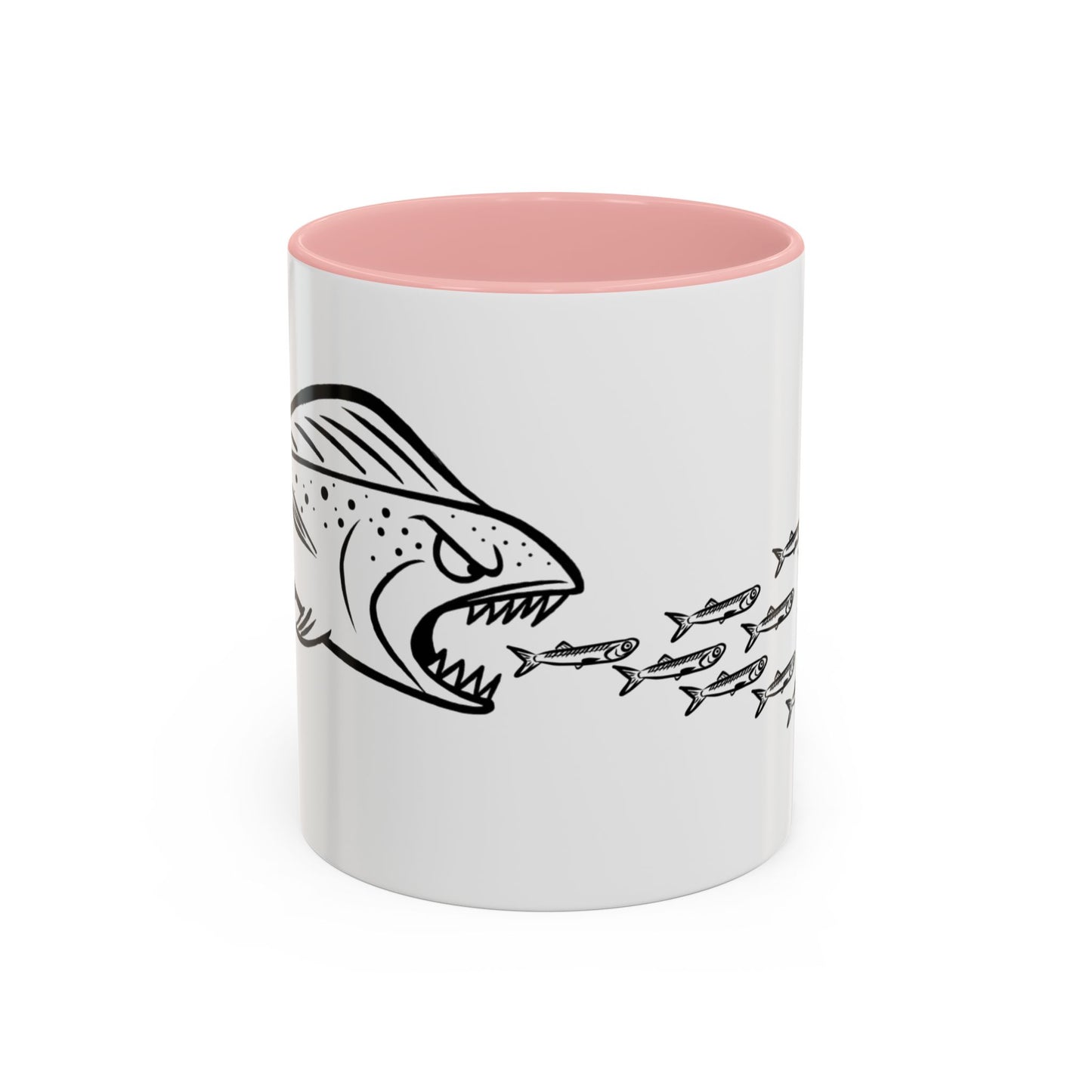 Predator & Prey Coffee Mug — Fish School Design Accent Mug (11/15oz)