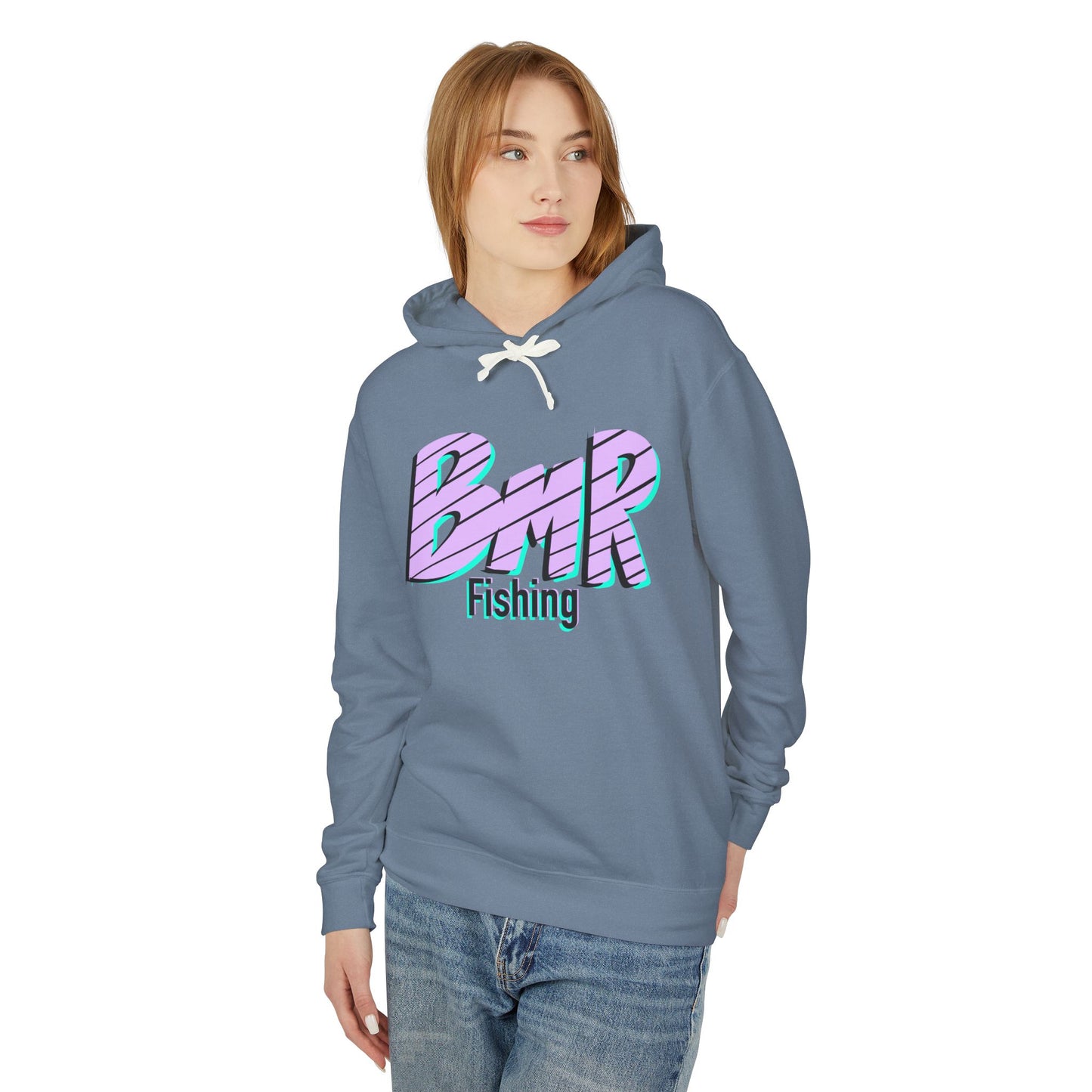 BMR Fishing Hoodie — Retro Script Front & Back Big Fish Graphic