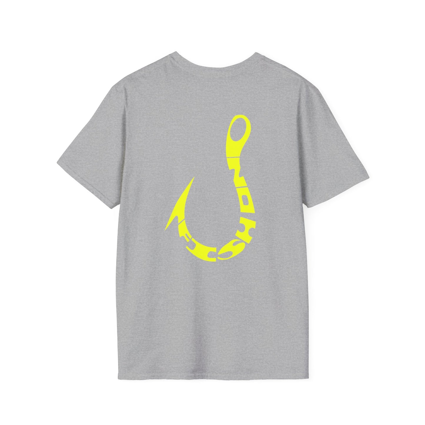 Fishing Hook Graphic T-Shirt — Neon Yellow Angler Tee
