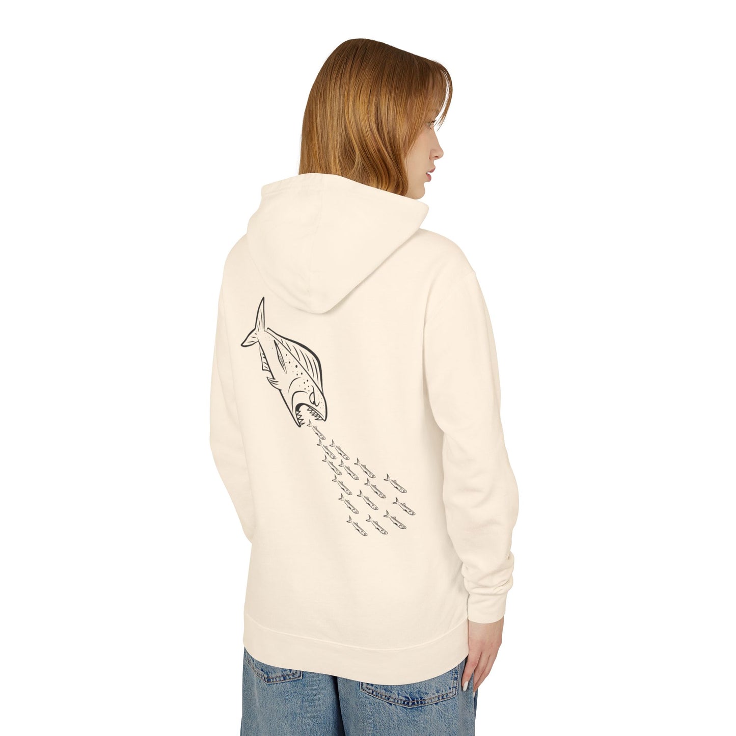 BMR Fishing Hoodie — Retro Script Front & Back Big Fish Graphic
