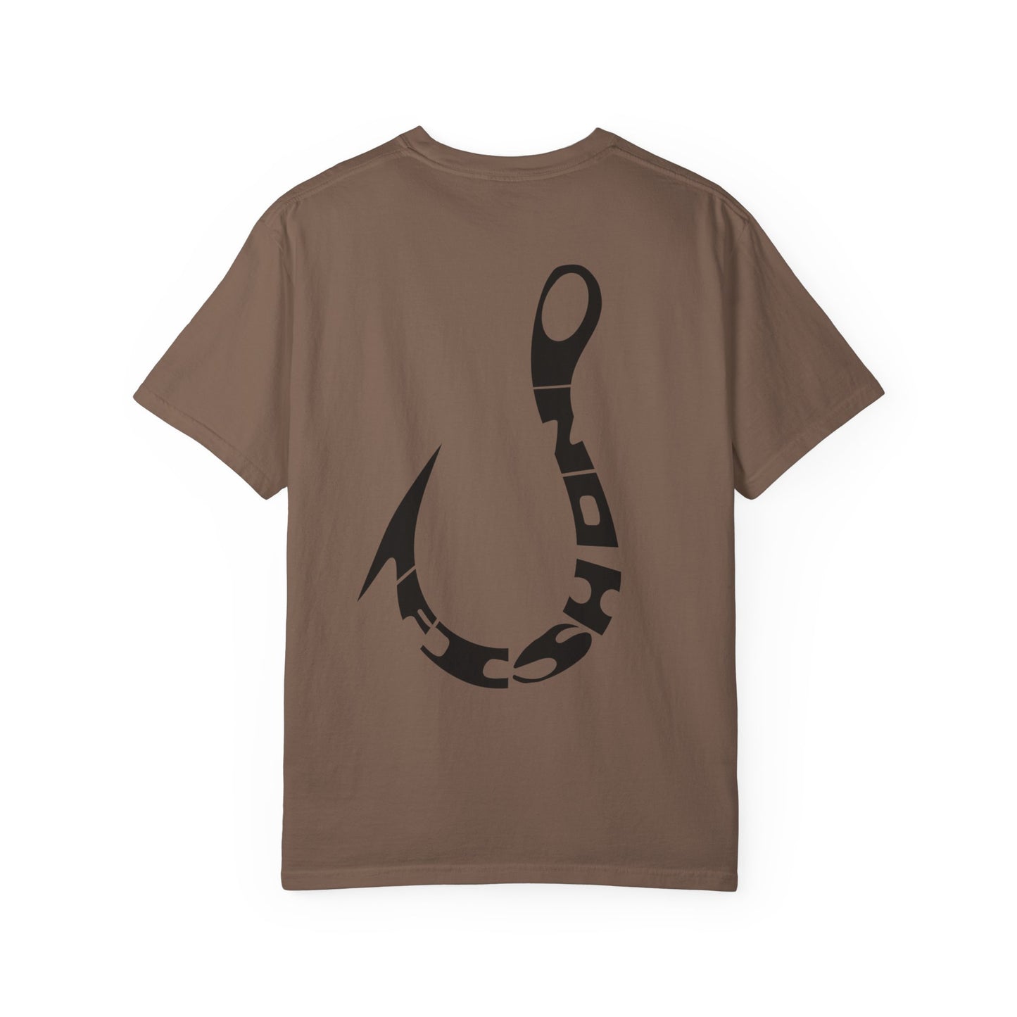 Fishing Hook Graphic T-Shirt — Bold Back Logo & Small Front Pocket Hook